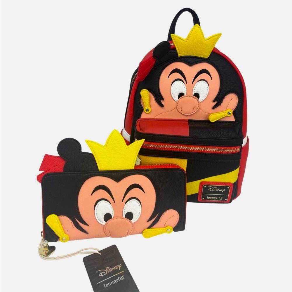 Queen of Hearts Loungefly backpack and wallet set